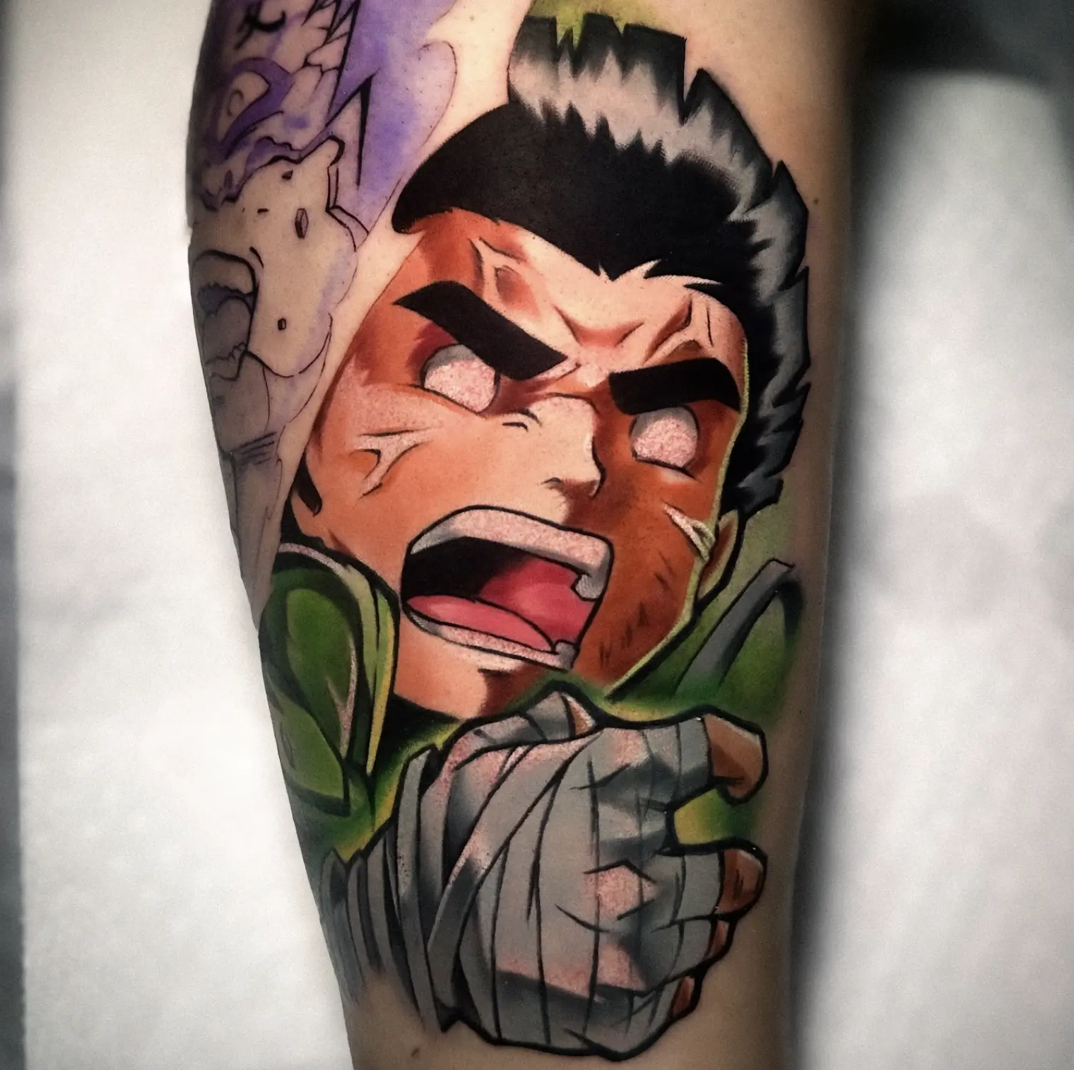 rock lee from Naruto tattoo by Jdiaz