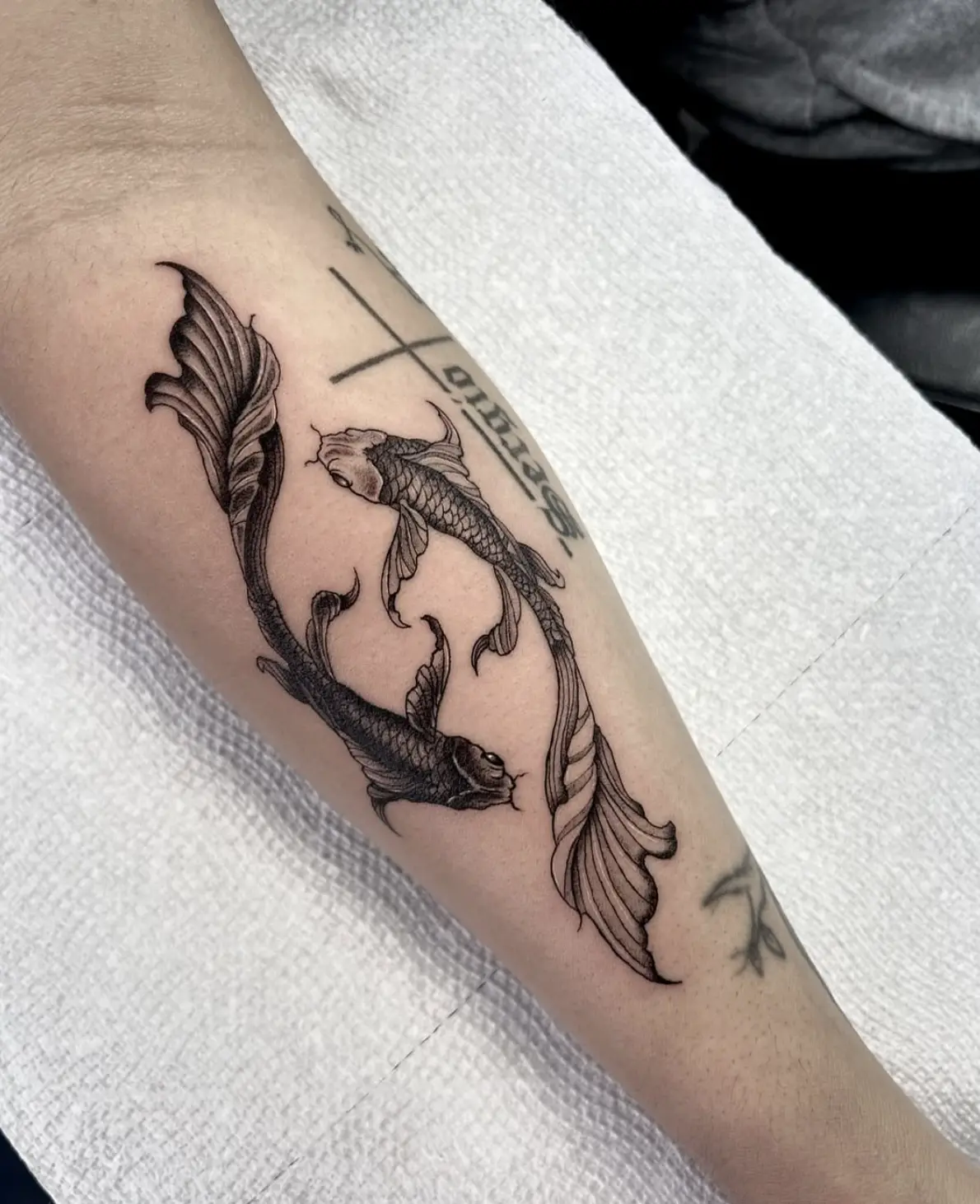 koy fish tattoo by Randy